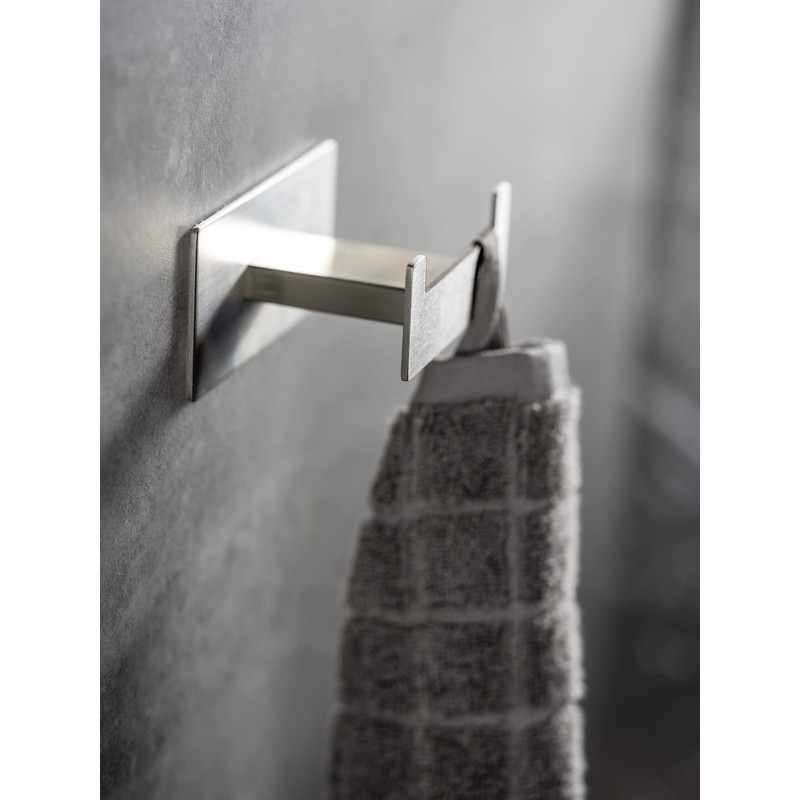 WENKO Turbo-Loc Duo Genova Matt Wall Hook, Decorative Double Bath