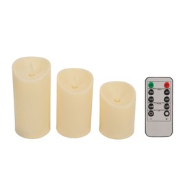 LED Flickering Flameless Candles with Remote Realistic Battery Operated Electronic Flickering LED Pillar Candles for Home Decor 7.5cm