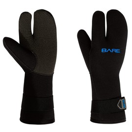 Bare 7MM K-Palm 3-Finger Mitt | Designed for Scuba Diving in Colder Waters | 3 Finger Design Provides Extra Warmth | Kevlar Material Covers Glove to Provide Additional Abrasion Protection | 2XL
