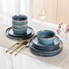 AmorArc Ceramic Dinnerware Sets for 4,Round Reactive Glaze Stoneware Plates