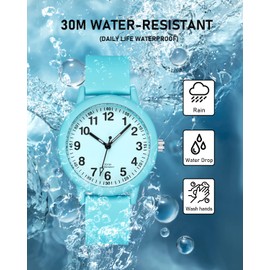CIVO Ladies Watches Waterproof Minimalist Women Watches Analogue Slim Rubber Strap Elegant Classic Casual Wrist Watches for Women Blue
