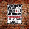 Funny Kitchen Sign Appology Theme Retro style metal tin sign/plaque