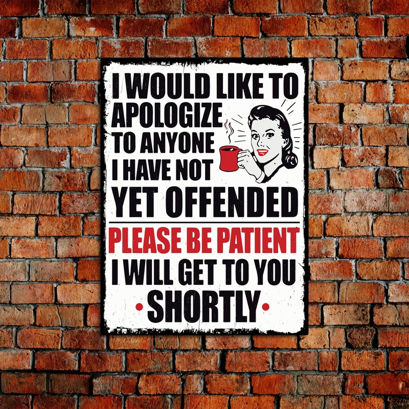 Funny Kitchen Sign Appology Theme Retro style metal tin sign/plaque