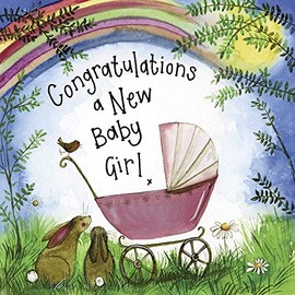 ALEX CLARK New Baby Girl Pink Pram Card