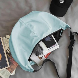 FairyCity Half Moon Crossbody Shoulder Bag for Men and Women, Plain Portable Casual Shoulder Bag Shoulder Bag with Adjustable Shoulder Strap, Fcd8002light blue