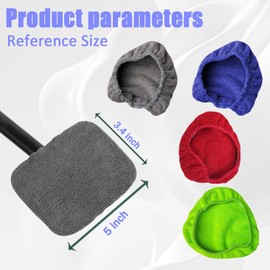WINUERK Car Care Microfiber Cloths for Windshield Cleaner, Windshield Cleaning Tool Pads, Windshield Cleanner Wand Replaceable Glass Cleaning Bonnets, Auto Window Cleaner Washing Pads FIt 6.5"