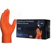 A406 200 Disposable Nitrile Gloves Diamond Textured Orange Glove Powder