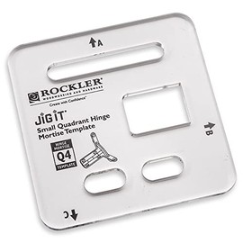 Rockler Q4 Small Quadrant Hinge Mortise Template - Router Jig for Door Mortising - Acrylic Router Template Guide for Precision Hinge Cutouts, Compatible with JIG IT System