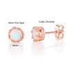 MDFUN Rose Gold Plated 6.0mm Round Brilliant Crown Opal and