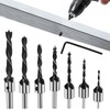 Drill with Countersink, 7-Piece Wood Drill Set, Spiral Drill Bit