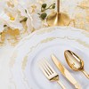 Supernal 210Pcs White and Gold Plastic Dinnerware Set,Disposable Plates and