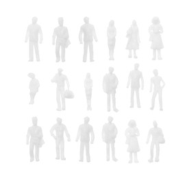 100Pcs 1:100 White People Unpainted Figures Exquisite Miniature Character Models Decorative Accessories for DIY Making Mini Dollhouse Building