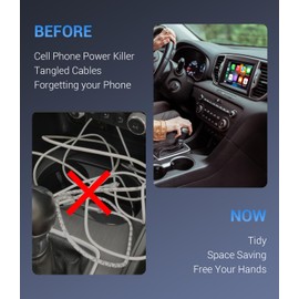 DRERYRIT Wireless CarPlay Adapter for Apple, Plug and Play Low Latency Mini Car Play Dongle Converts Wired to Wireless, Auto-Connect for Cars with OEM Wired Carplay from 2016 and iOS 10+ (Grey)