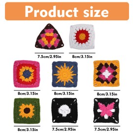 Crochet Kit for Beginners, 8 Pcs Crochet Blanket Kit with Blocking Board, Easy Granny Squares Kit with Step-by-Step Guide, Beginners Crochet Kit for Adults & Kids