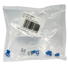 Cora 000116011 Kit 8 Buttons, 7 Blue and 1 White, 2 Central Stoppers, Black