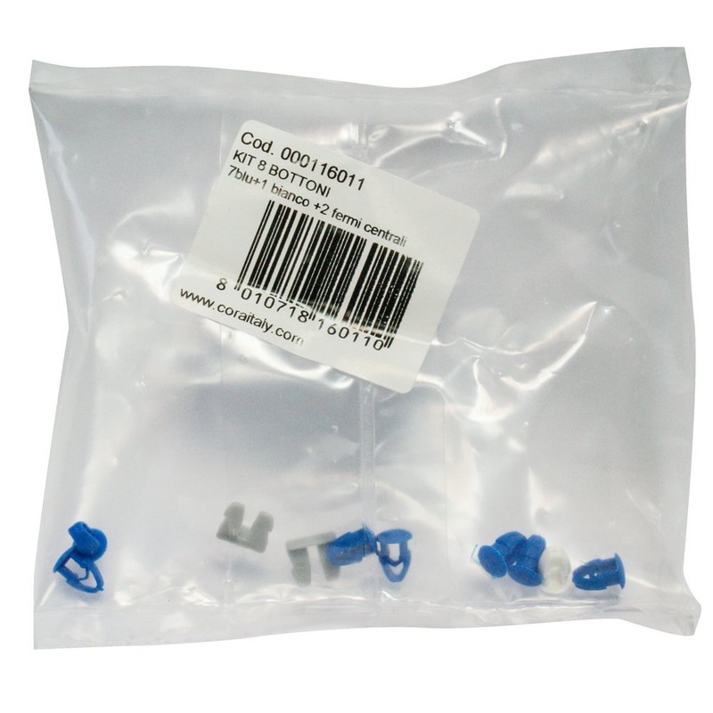 Cora 000116011 Kit 8 Buttons, 7 Blue and 1 White,