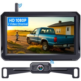 Wireless Backup Camera for Trucks: 1080P HD Display, IP69K Waterproof, Night Vision, Dual-Camera Support, DIY Installation, Customizable Parking Lines by Befumly H21