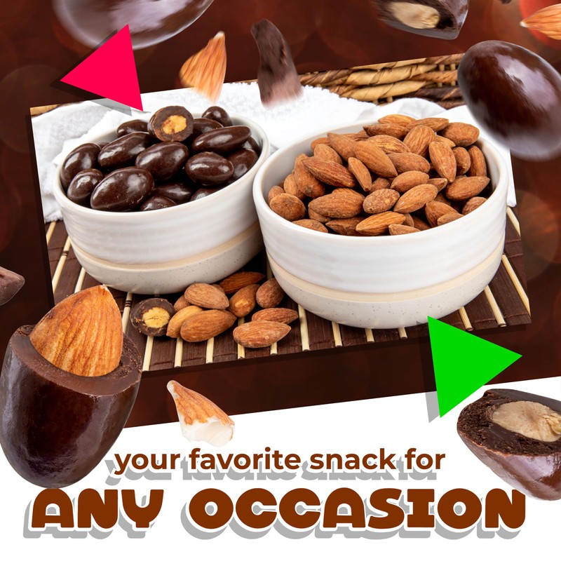 Dark Chocolate Covered Almonds | 2 Lb Bulk Bag |