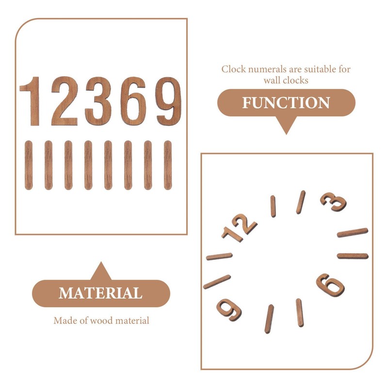DOITOOL Wood Clock Number Set in Arabic Numerals 1 Set