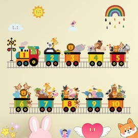 2023New Wall Sticker Kids Small Train Wallpaper Sticker Removable Animal Wall Sticker Sticker Wallpaper Wall Sticker Wallpaper Bigger Cute Decoration Decoration Decoration Children's Room Cartoon DIY