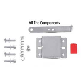 Garage Door Side Lock Inside Deadlock for Most Garage Door (single garage or double garage) Galvanized Steel -1 pack, Silver finish with pvc cover