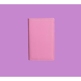 Pink Server Book with Calculator, Magnetic Wallet, Zipper Pocket, Pen Holder, Credit Card Holder, and Pockets