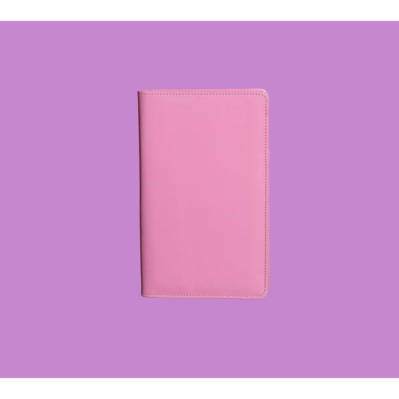 Pink Server Book with Calculator, Magnetic Wallet, Zipper Pocket, Pen