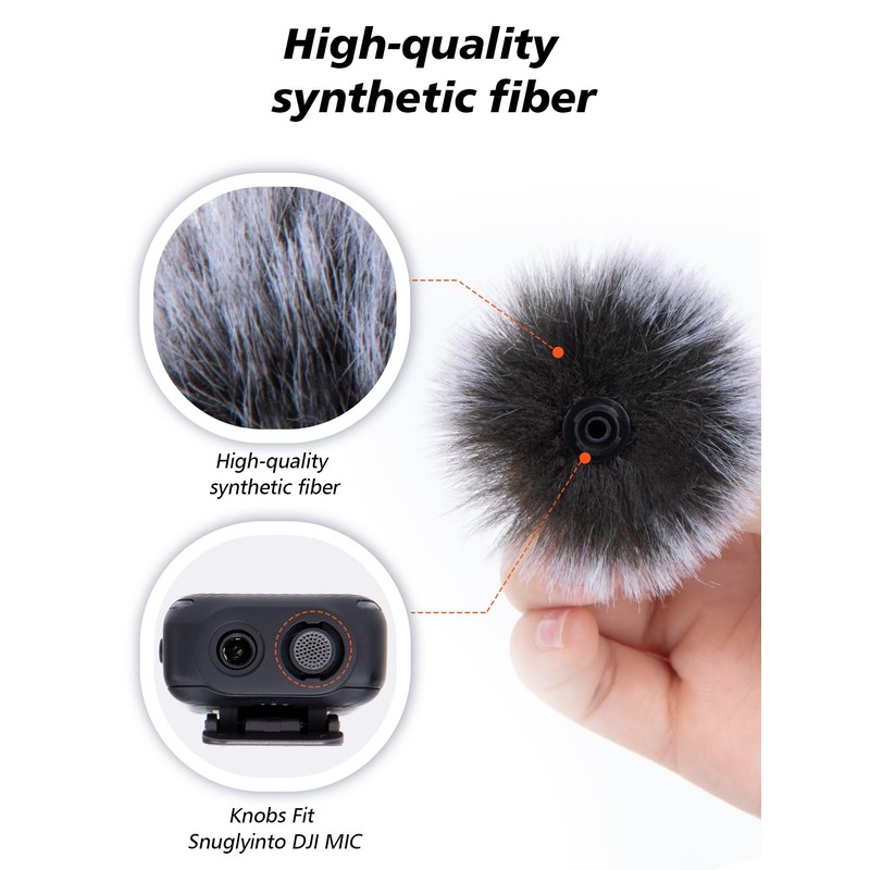 SUNMON Furry Mic Windscreen for DJI Mic, Furry Mic Cover