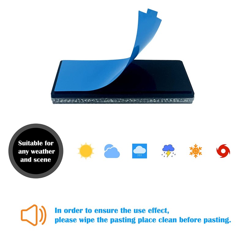 WELNENT E-Mark DOT CCC 2pcs Rectangle Reflector Self Adhesive Stick