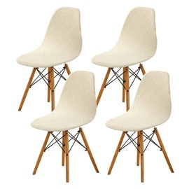 Eco-Ancheng - Fundas para sillas de comedor modernas de mediados de siglo, fundas para sillas de comedor jacquard sin brazos, fundas lavables y elásticas para cocina, comedor y sala de estar, juego de