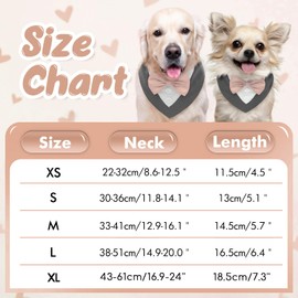 FUAMEY Dog Tuxedo,Formal Dog Wedding Bandana Dog Collar with Bow Tie Dog Birthday Costume Adjustable Pet Party Tux Dog Wedding Attire,Dog Valentines Outfit Cosplay for Small Medium Large Pets Grey XL