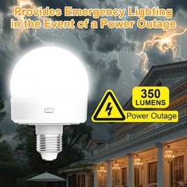 Kandicyar Rechargeable Battery Operated LED Light Bulb, 300LM E26 Screw in (Magnetic Detachable) with Remote Control Dimmable & Timer, Wireless Puck Emergency Lamp for Non-Hardwired Wall Sconce