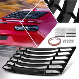 Matte Black Rear Window Vent Louver Style Sun Shade Cover Compatible with 16-19 Chevy Camaro Coupe
