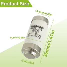 SIGANDG Neozed Fuses, D02 63A gL/gG 400VAC, D0 Type Fuse Insert (Pack of 10)