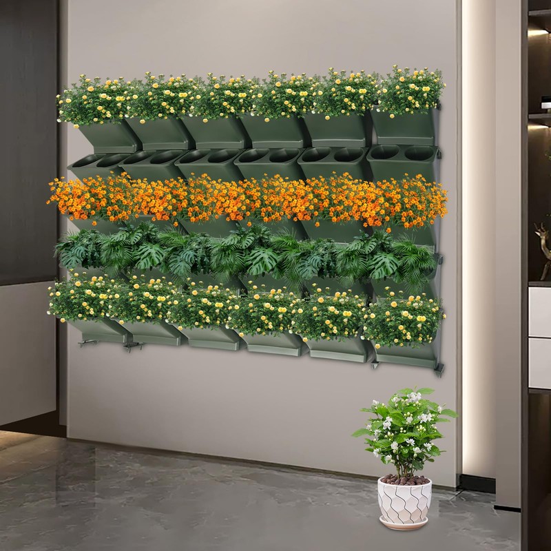 WANLECY Vertical Wall Planter with 30 Pots, Self Watering Vertical