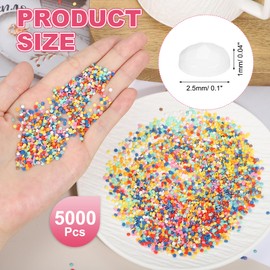 PATIKIL 5000Pcs Diamond Art Painting Beads Round 5D Diamond Art Painting Drills Accessories Resin Flat Bottom Rhinestones for Gem Replacement, Bead, DIY Craft (White)