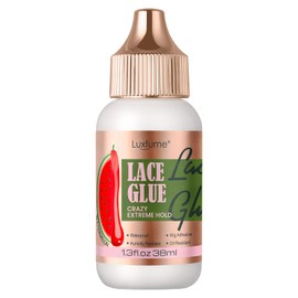 Luxfume Lace Glue Wig Glue for Front Lace Wig 1.34 Oz - Lace Wig Glue Invisible Fast Drying No Residue Lace Glue for Wigs Waterproof Super Hold (Watermelon Flavored)