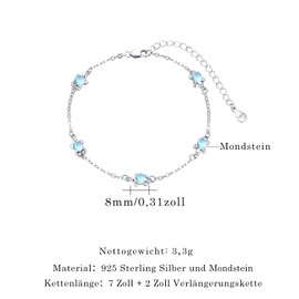 TRISHULA 925 Sterling Silver Bracelet Gifts for Women Birthday Anniversary Jewellery Mum Daughter Sisters Boyfriend 7 Inches + 2 Inches, 7 inches, Sterling Silver