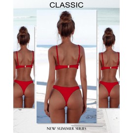 DaiLiWei Thong Bikini Sets for Women 2 Piece Brazilian Swimsuit Teens Bathing Suit Push Up Top Micro Bikinis Swim Suit 2025