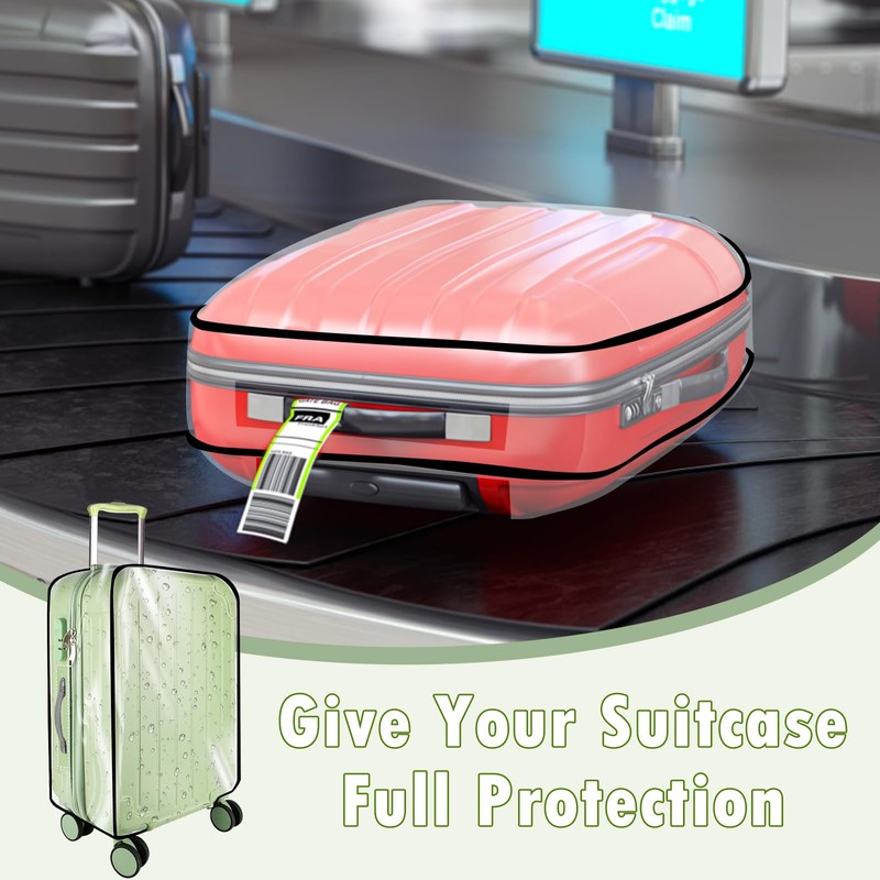 Pack of 3 Transparent Luggage Covers PVC Suitcase Protective Cover,