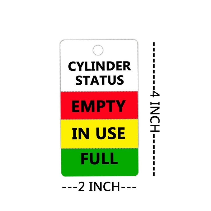 Cylinder Status Sign Tags,Full,in Use,Empty Cylinder Cardboard，4x2 Inch,100 Pcs Per