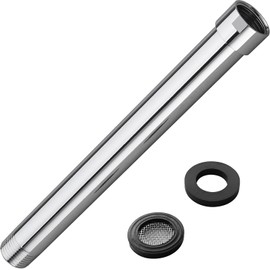 HOMYEP Shower Arm Extender, 8 Inch Wall Mount Extension Arm for Rainfall and Handheld Shower Head, Female to Male NPT 1/2 Inch Straight Extender Pipe Arm, Polished Chrome