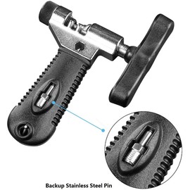 QKURT Bike Chain Splitter + 3 Pairs Bicycle Missing Link, Universal Bike Chain Cutter Breaker Tool With Chain Hook for 7 8 9 10 Speed Bicycle Chain Link Repair Removal/Install - Reusable Bicycle Tools