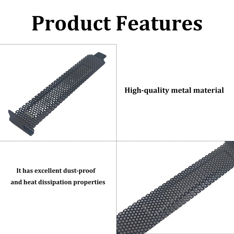 Runseaway 12PCS PCI Slot Covers Black Zinc-Plated Steel Vented Dust
