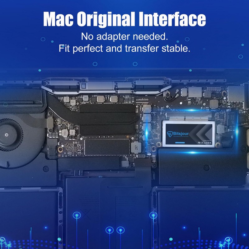 Bitsjour 256GB NVMe SSD for MacBook Pro A1708 2016 2017
