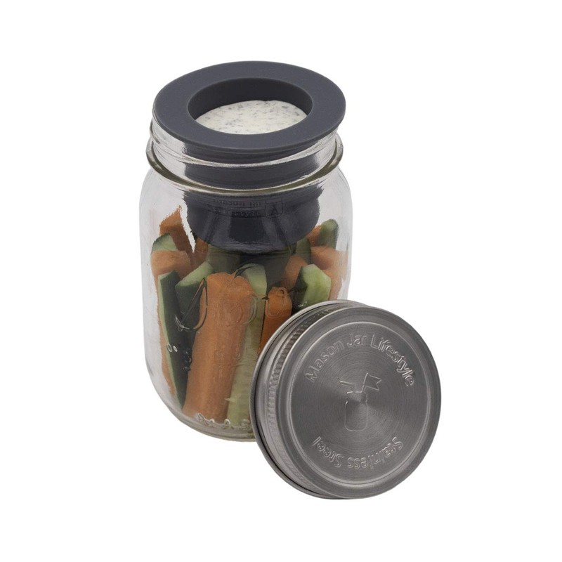 Mason Jar Lifestyle Divider Cup For Salads, Dips, and Snacks.