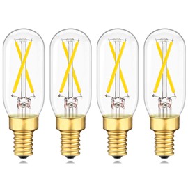 E12 LED Bulb 25 Watt Equivalent, 4000K Neutral White, 2W Dimmable Candelabra Tube Light Bulbs, T6 LED Candle Bulb for Chandelier Ceiling Fan 200LM, Clear T25 Tubular Small Filament Bulbs, 4 Pack