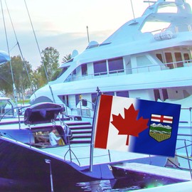 Alberta Canada Combo Small Flag,12×18 Inch Two Layer Fabric Small Banner,1×1.5 FT Albertan Canadian Nautical Decor,Mini Digital Printed 150D Polyester Banner With Brass Grommet