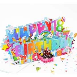 Favour Pop Up® - 3D Glückwunschkarte zum runden 18. Geburtstag. Ein filigranes Kunstwerk, eine erfrischende Überraschung, perfekt für Gutschein oder Geldgeschenk. TH018