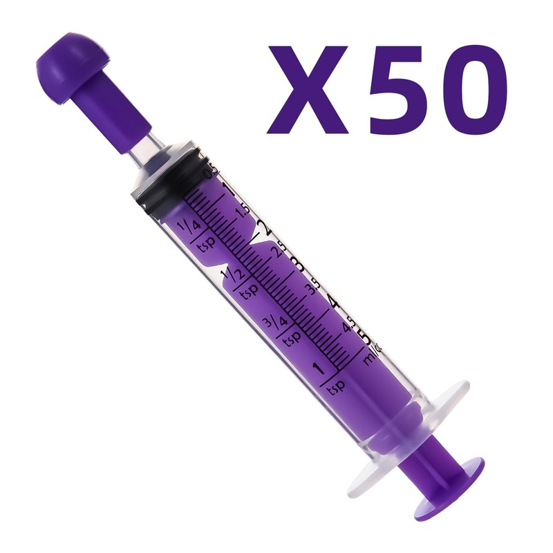 Gufastoe Pack of 50 5 ml Syringes with Protective Caps